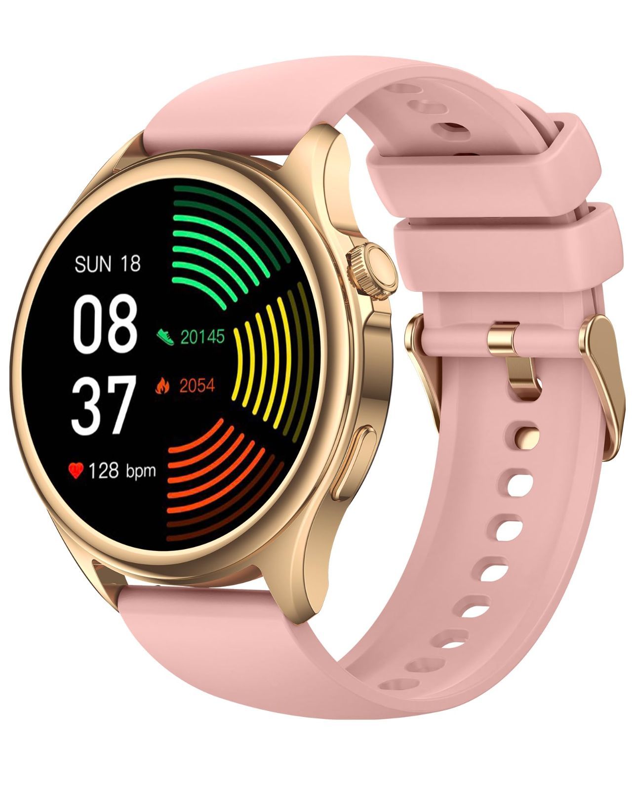 【在庫処分】Watch 活動量計 Smart 腕時計 歩数計 通話機能付き 天気予報 音楽制御 目覚まし時計 丸型 メッセージ通知 多種類な運動モード 多言語設定 1.39インチ 長持ちバッテリー IP68防水 スマ