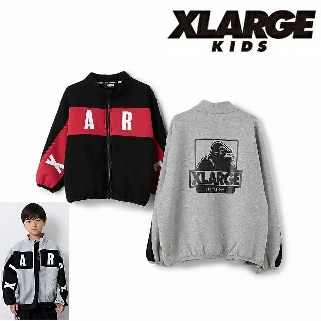 秋冬エクストララージキッズ XLARGE KIDS ビッグロゴ ダンボールニットジップトレーナー 羽織り120cm130cm140cm X-LARGE KIDS キッズ 子供服 男児