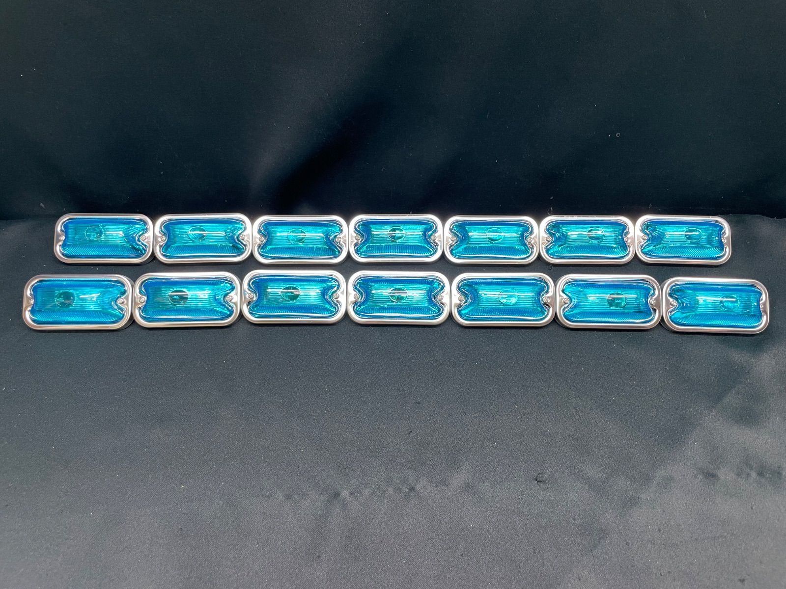 まくら球 S-80DXST-M 14個 スカイブルー 水色 角マーカー 電球 24V5W 板橋用品製作所 樹脂レンズ 前開き レトロ デコトラ かまぼこ 車高灯