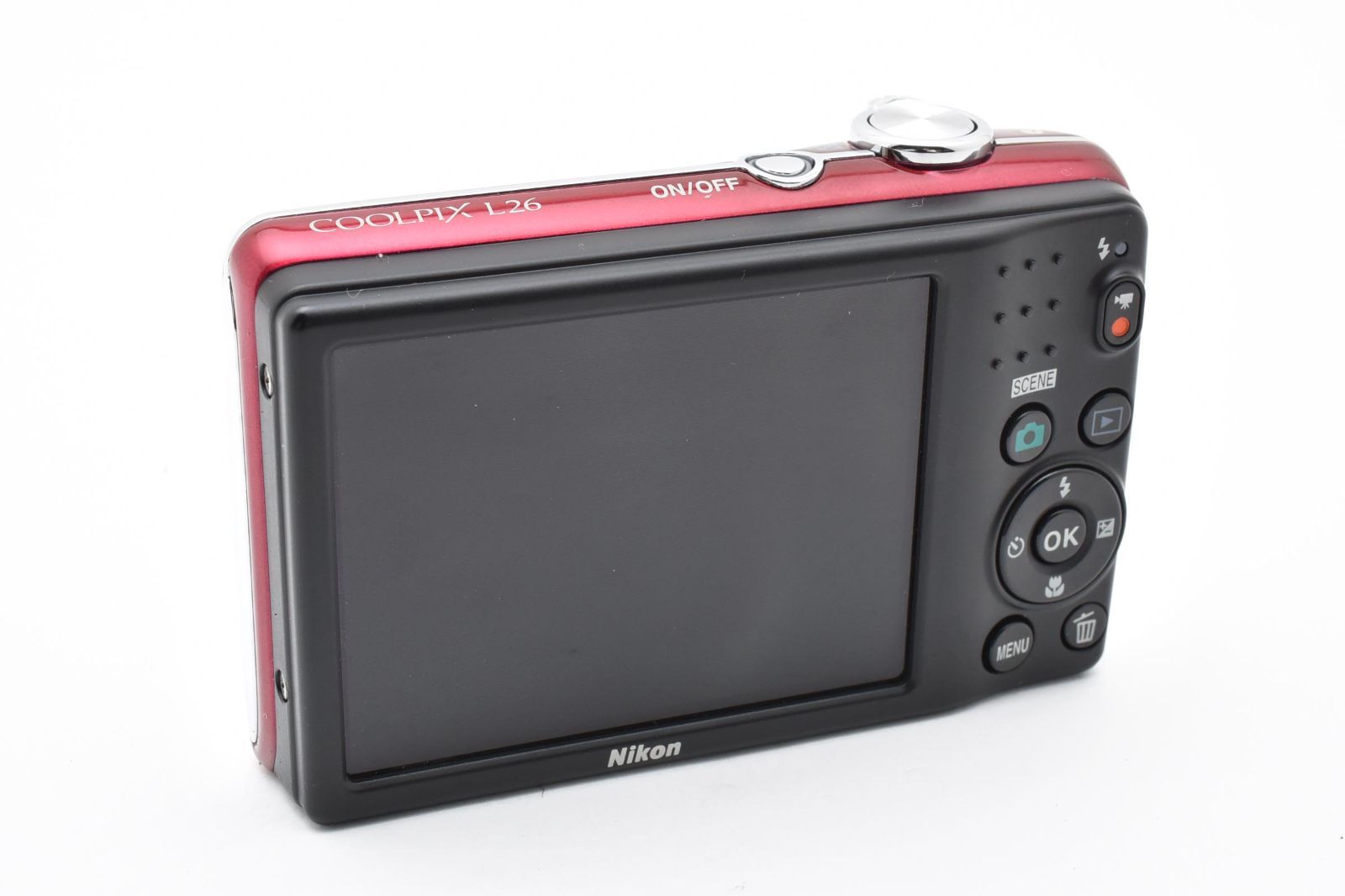【完動品】Nikon COOLPIX L26 コンデジ デジカメ 単3電池 極美品】Nikon COOLPIX L26 レッド 単三電池対応で安心！1610万画素