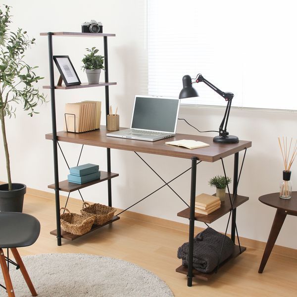 ワイヤーロック片袖デスク MBR ミディアムブラウン 組立品 代引不可 WWW_KANDAIZUMI_COM