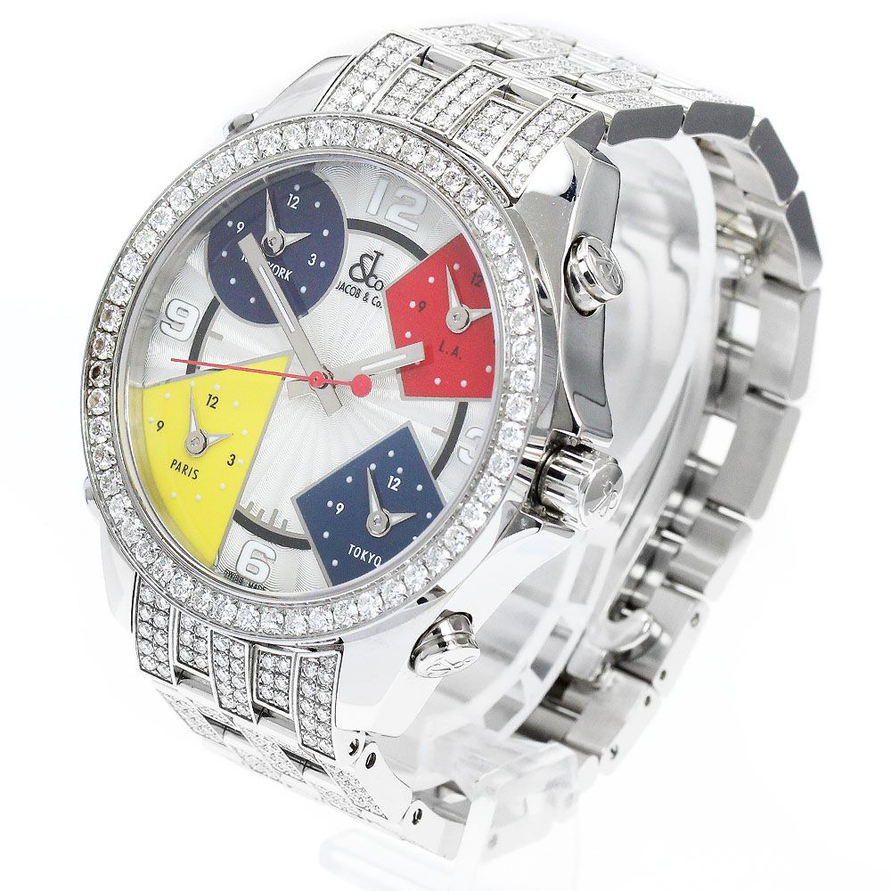 ジェイコブ JACOB&CO ファイブタイムゾーン ダイヤベゼル