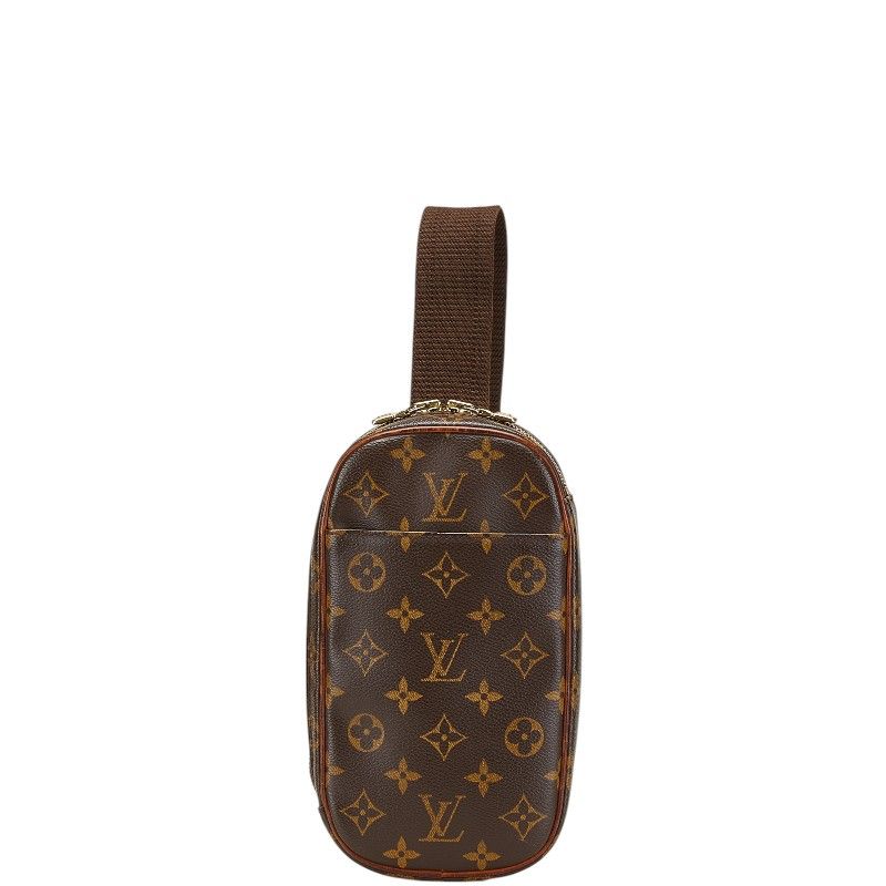 ルイ ヴィトン モノグラム ポシェットガンジュ ボディバッグ ウエストバッグ M51870 ブラウン PVC レザー メンズ LOUIS VUITTON 228-09199