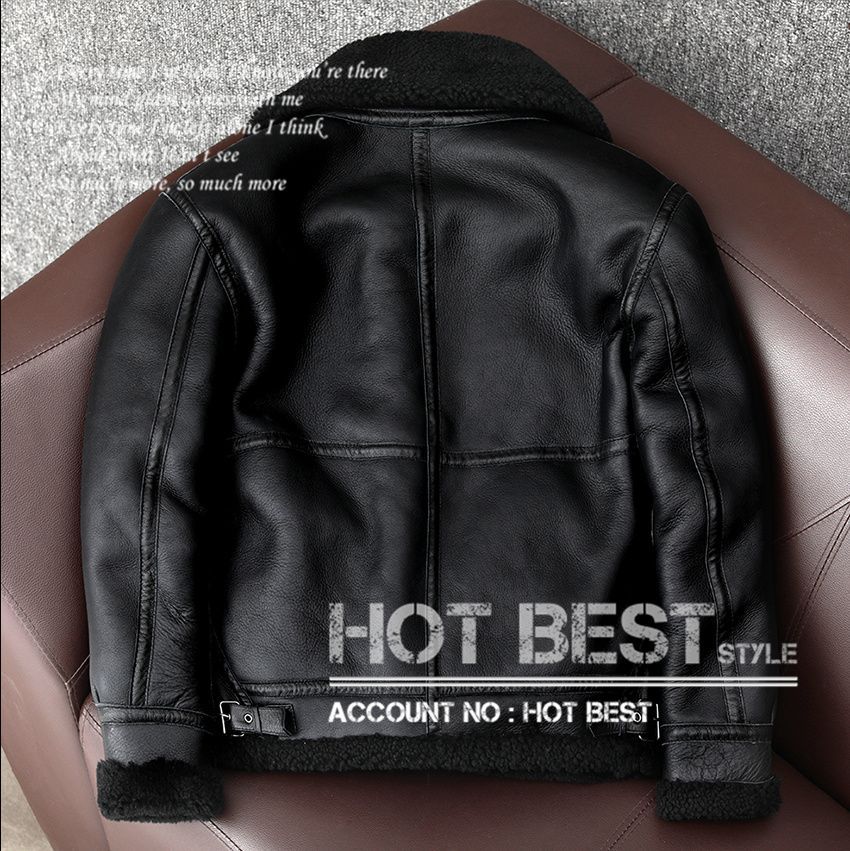 上質 メンズ レザー ジャケット シープスキン 羊革 ムートンボア 羊毛