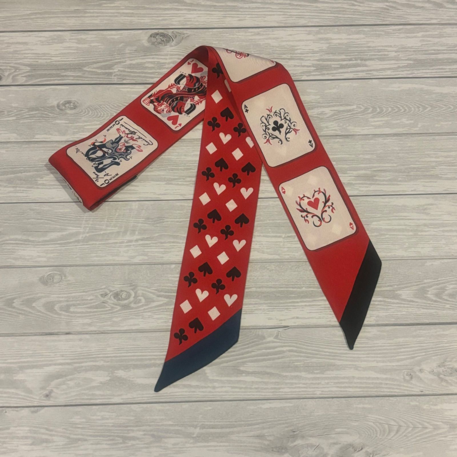 エルメス ツイリー トランプ柄2本 エルメスツイリートランプ柄2本