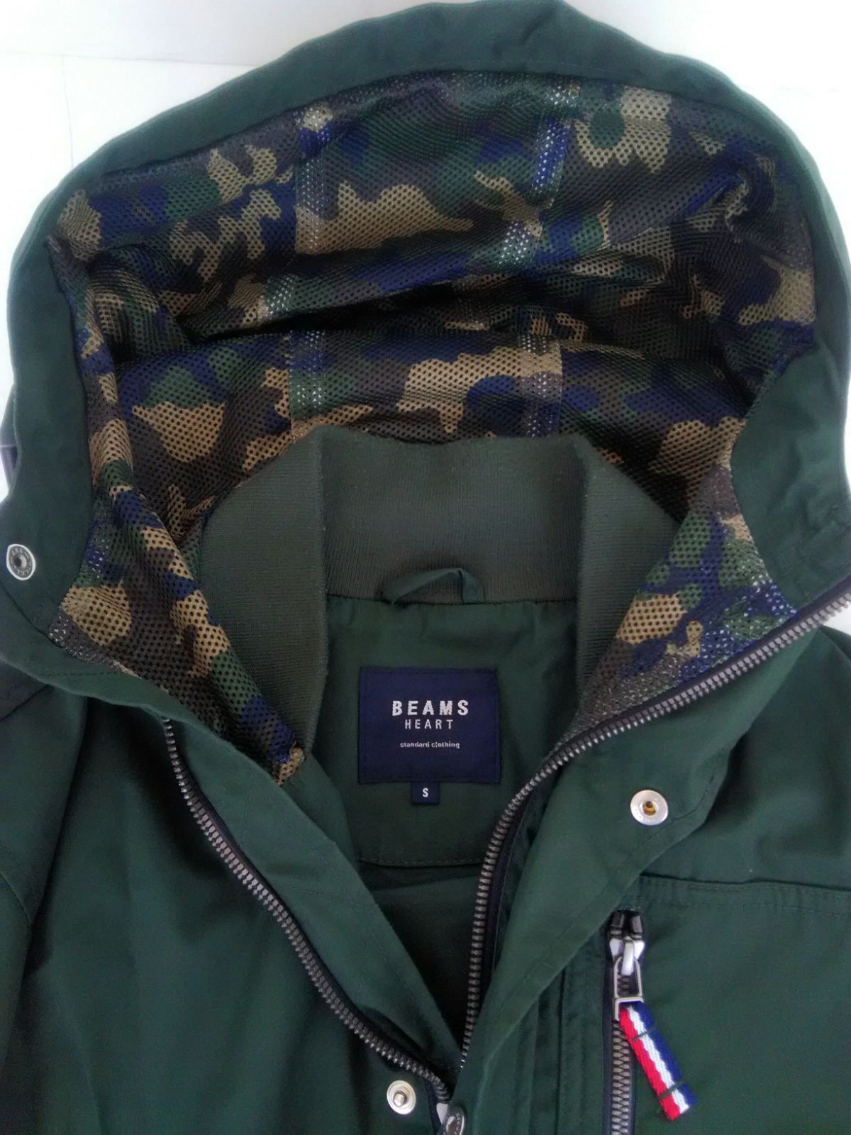 BEAMS HEART ビームスハート マウンテンパーカー カーキ グリーン S