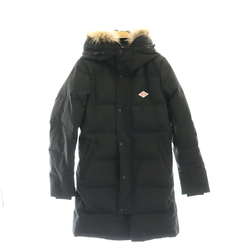 DANTON ダントン ロングダウンコート ファーフード付き ブラック36