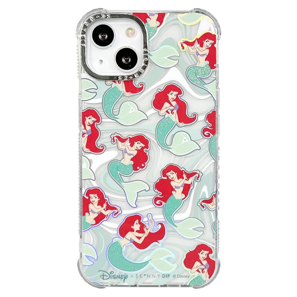 【人気商品】TPU クリア ケース カバー スキニーディップ SKINNYDIP ラメ キラキラ ソフトケース x クリアケース キャラクター リトルマーメイド アリエル プリンセス アイフォン サーティーン 