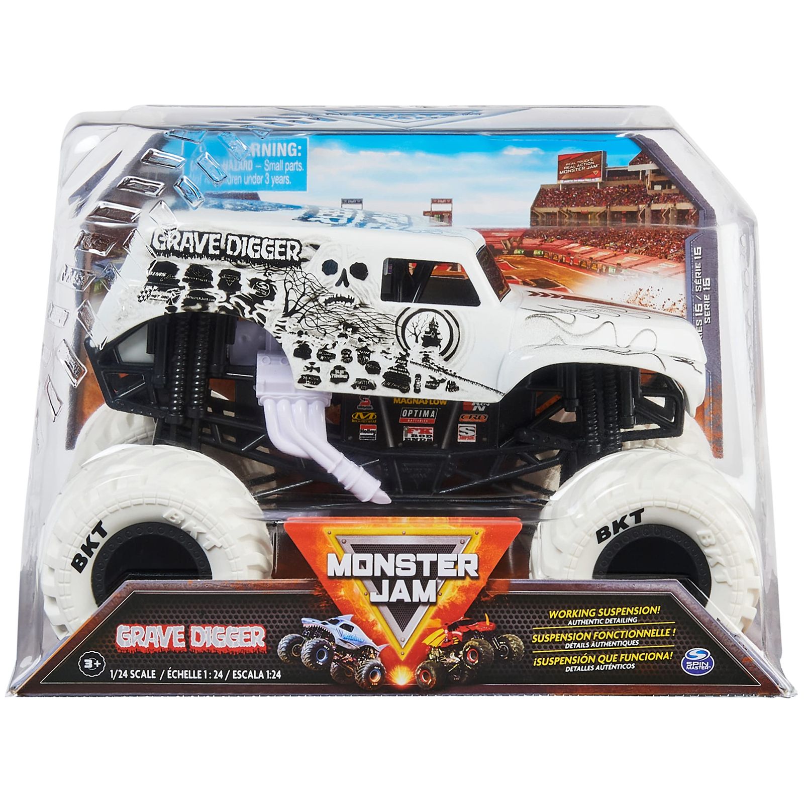 Monster Jam、公式墓掘りモンスタートラック、コレクターダイキャスト車両、1:24スケール。 