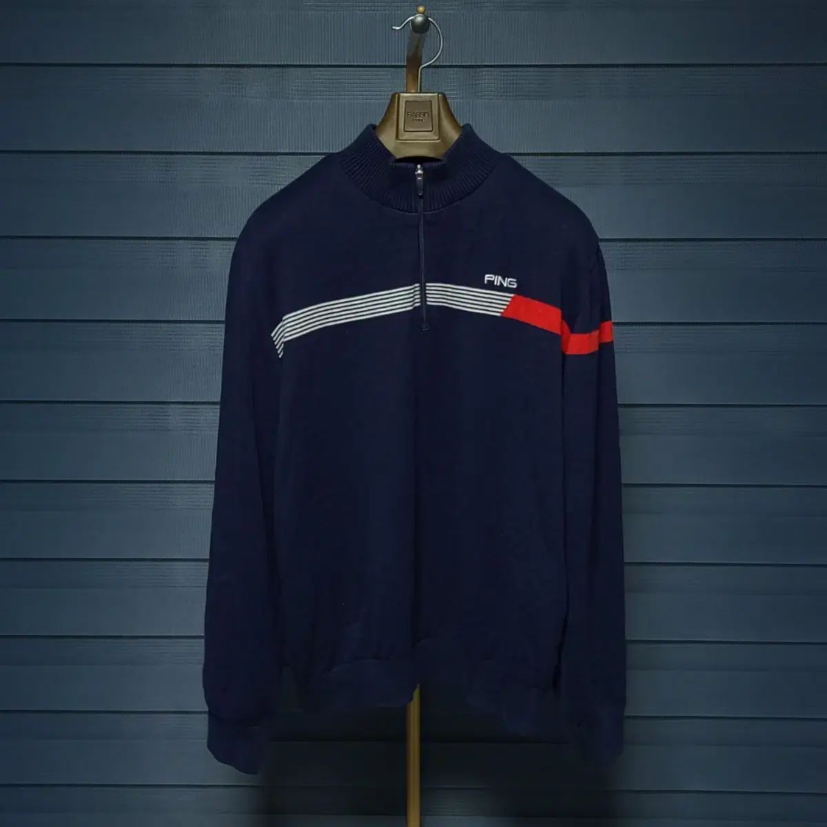 110 PING メンズ ゴルフ 防風 ニット ネイビー
