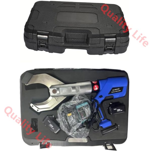 電動ケーブルカッター コードレス油圧ケーブルカッター 電動ワイヤーカッター ワイヤー切断ツール 油圧ケーブルカッター LED ディスプレイ 充電式 18V リチウム電池 2 個 65C