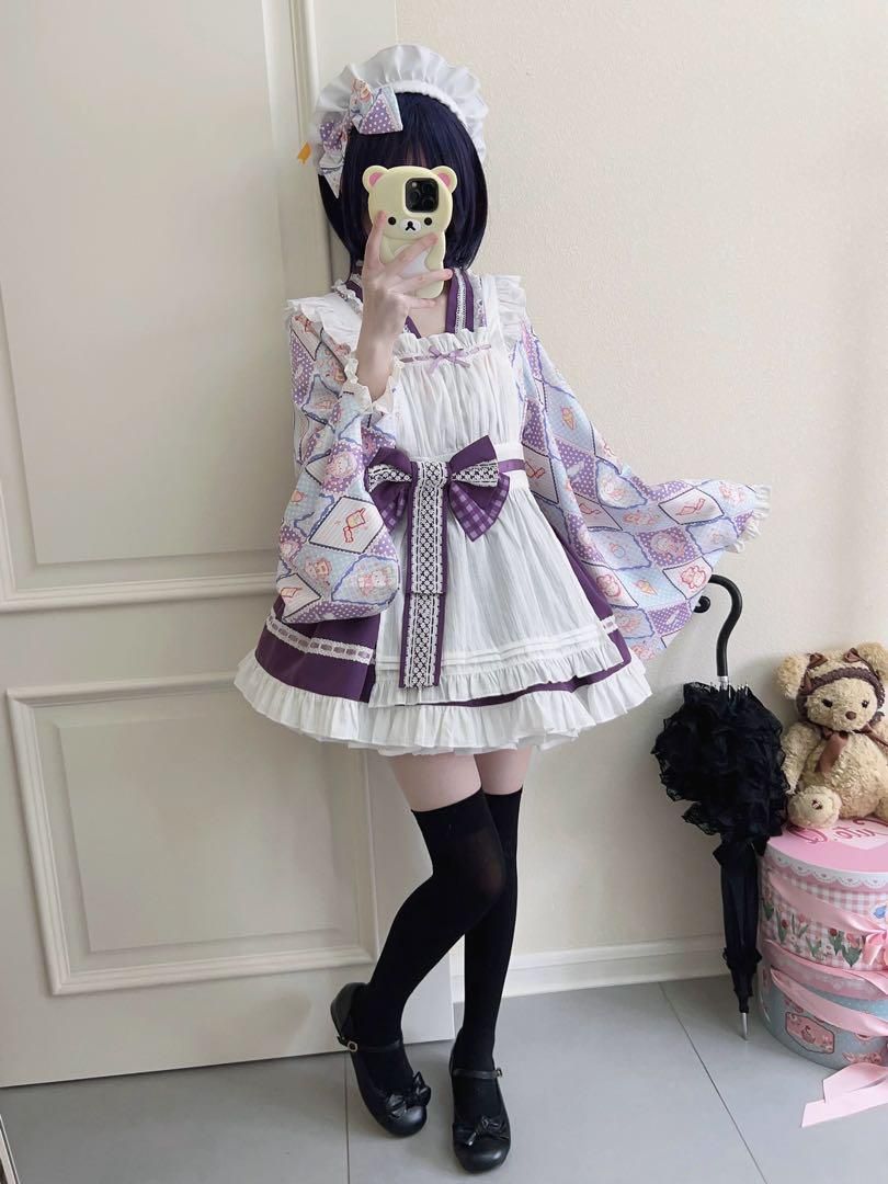 和風ロリータ♪和風メイドさん♪イベントに最適♪お出かけ着にも