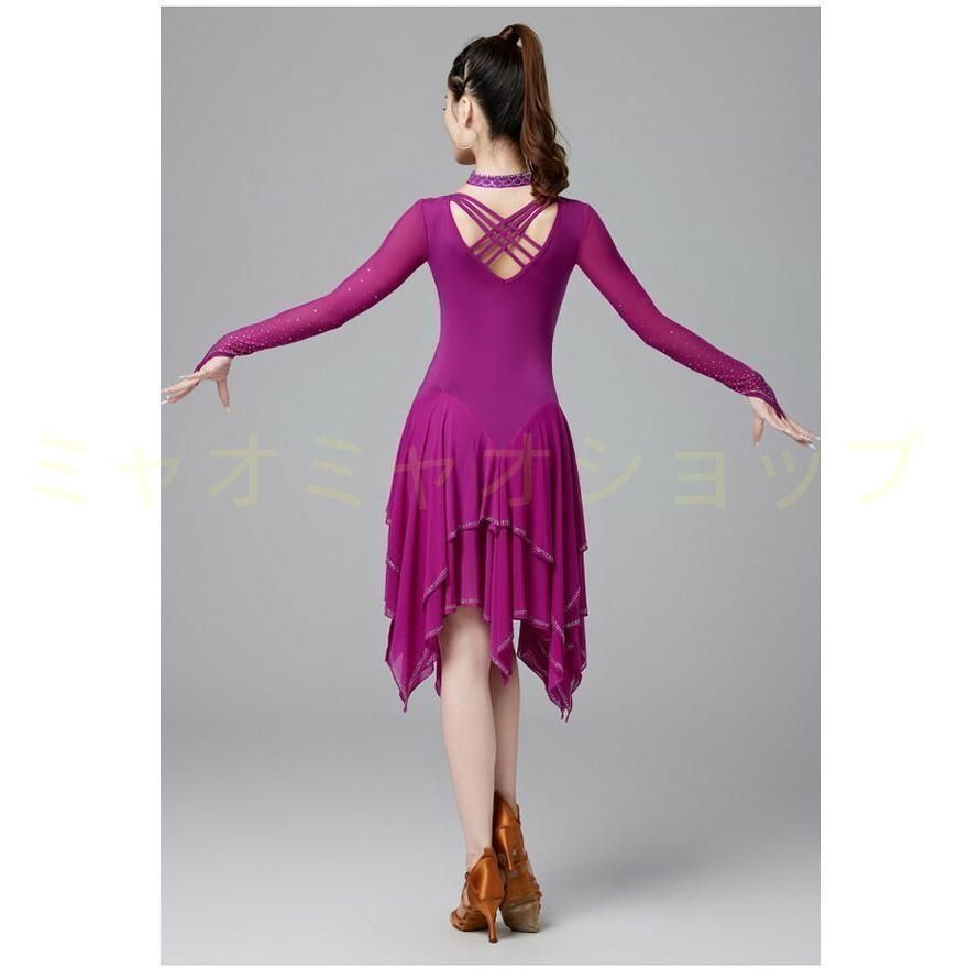 紫 M 社交ダンス レッスンウェア 社交ダンス レッスンウェア M 黒紫花