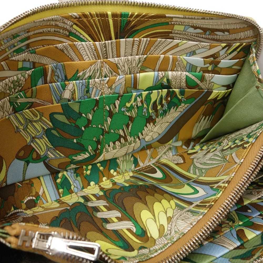 HERMES エルメス 長財布 アザップロングシルクイン Y刻印 ヴォーエプソン イエロー/083143【中古】 HERMES - エルメス HERMES アザップロング シルクイン ラウンド長財布