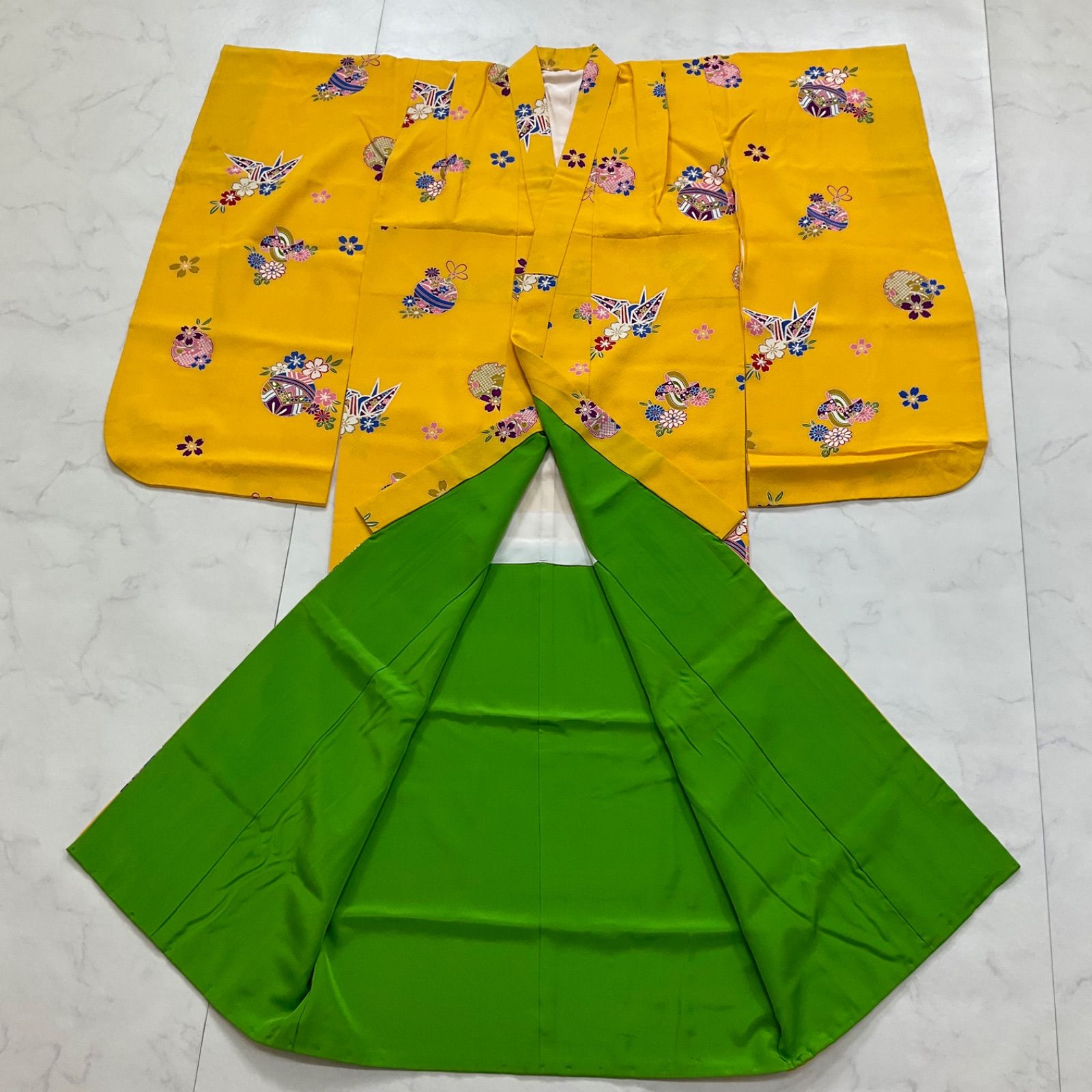 ◇kimono+one◇7歳くらい用◇子供着物◇上質な丹後ちりめん◇友禅