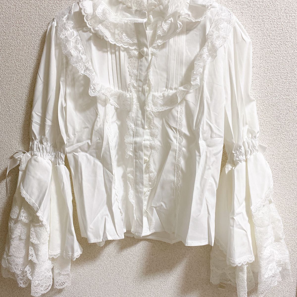 ブラウス M フリル ボリューム 姫袖 白 ゴスロリ ロリータ