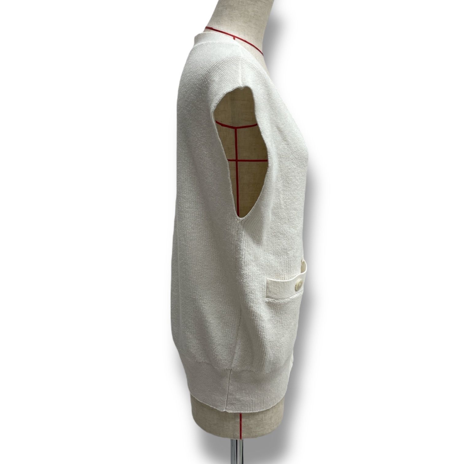 CADUNE カデュネ ショップ ニットベスト ジレ ベスト Vネック ホワイト