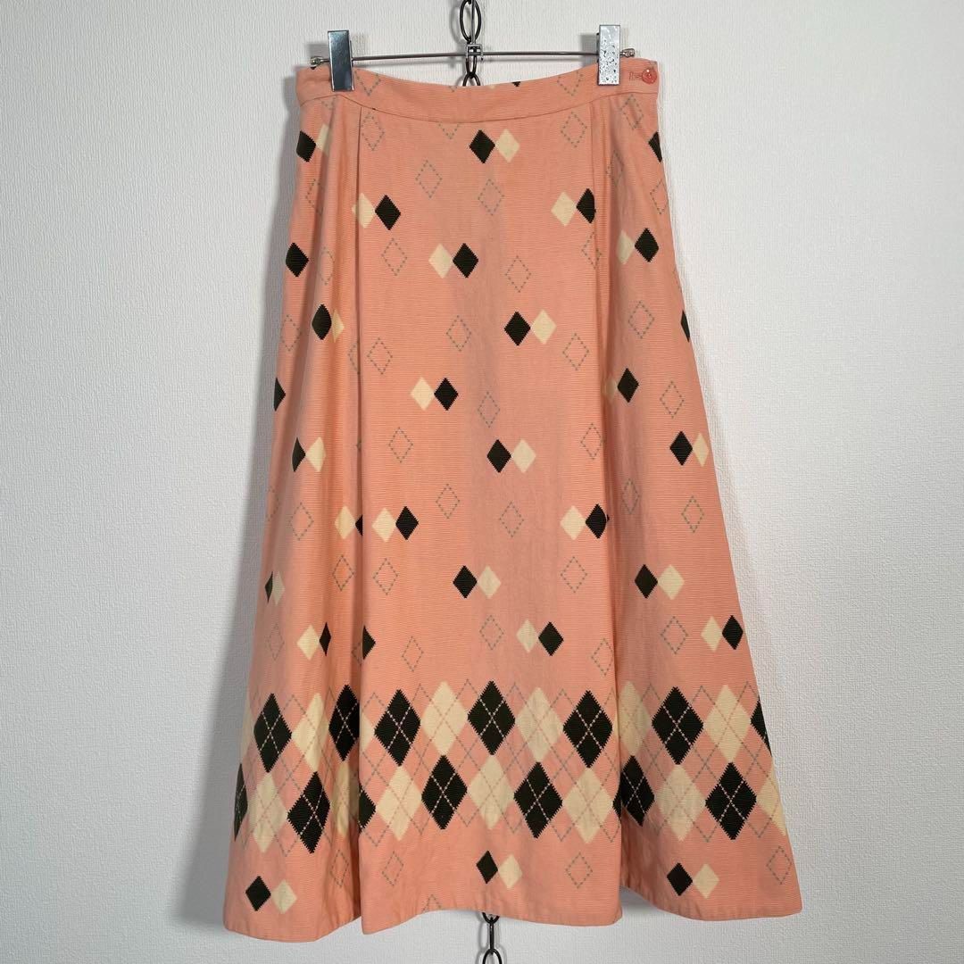 日本製 東洋 STYLE EYES BEAMS BOY コーデュロイスカートアーガイル柄 ビームスボーイ ピンク系