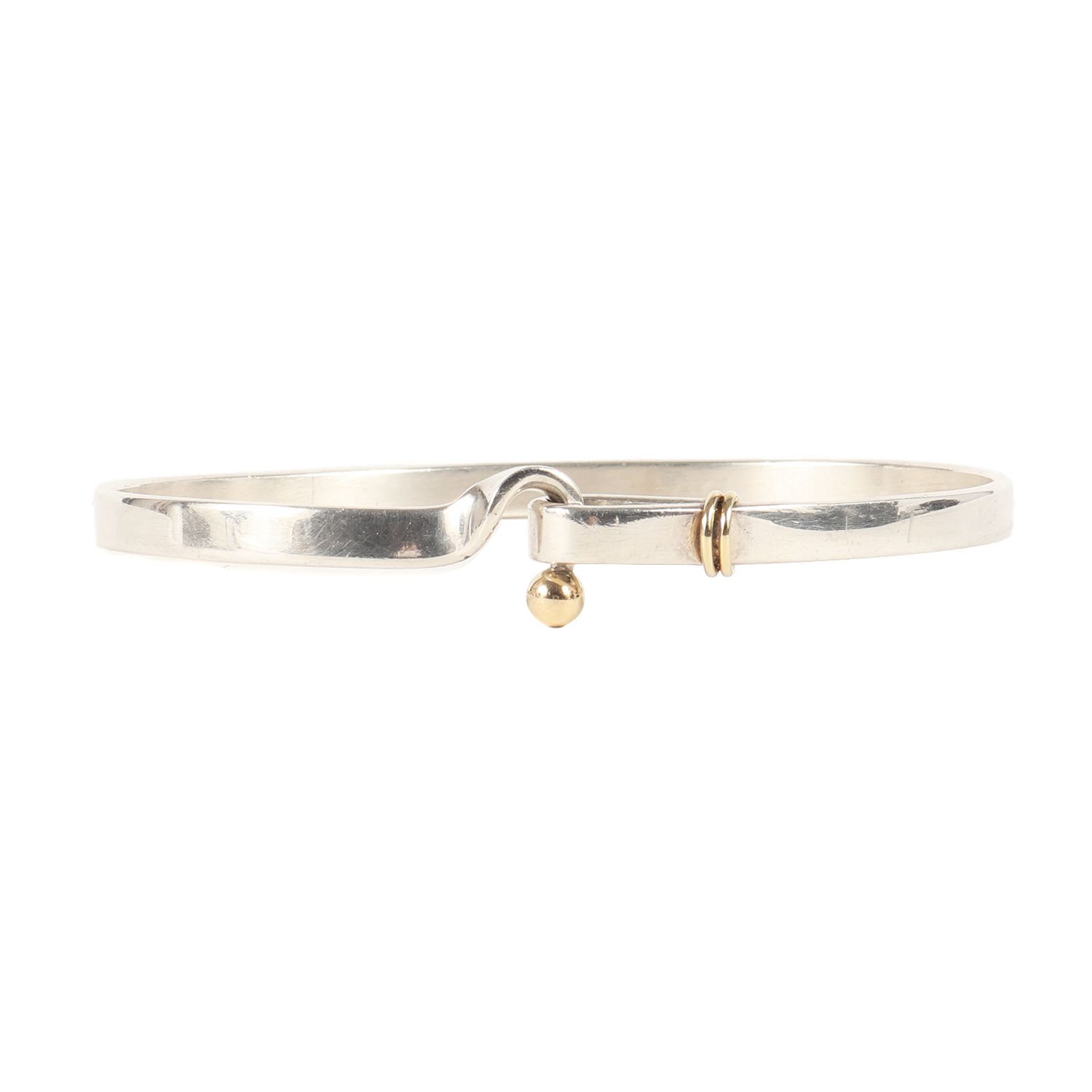 TIFFANY&Co. ティファニー フック&アイ バングル K18YG AU750 シルバー