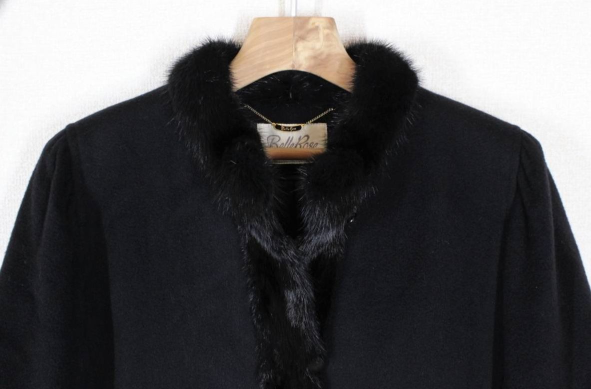 ファーコート☆カシミア100％☆ブラック☆9号☆美品