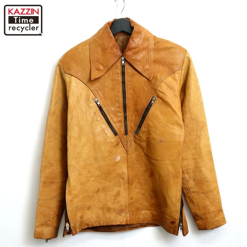70s vintage ディアスキン プルオーバー レザージャケット