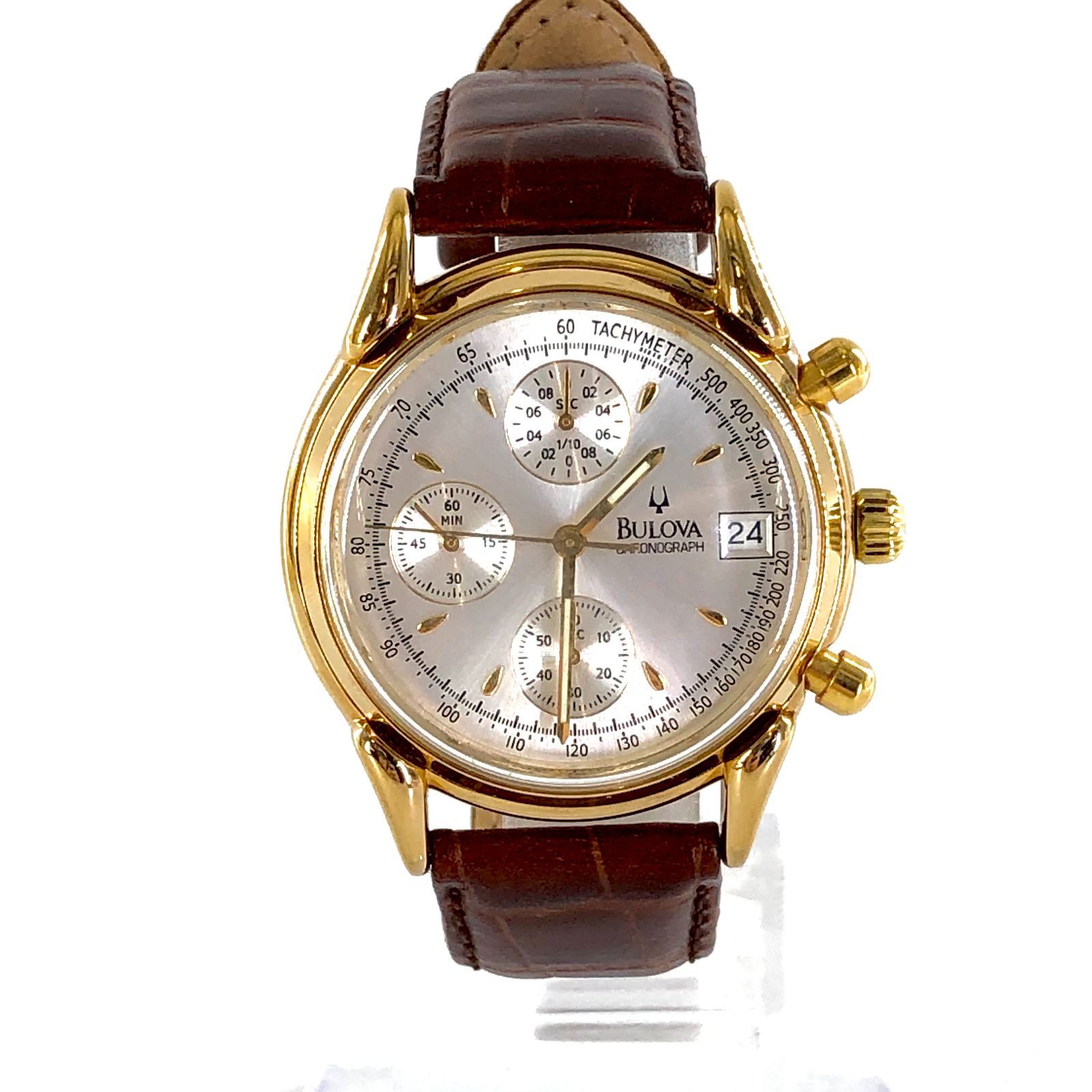 BULOVA ブローバ BVC302 メンズ腕時計 クロノグラフ GP⁄QZ ホワイト