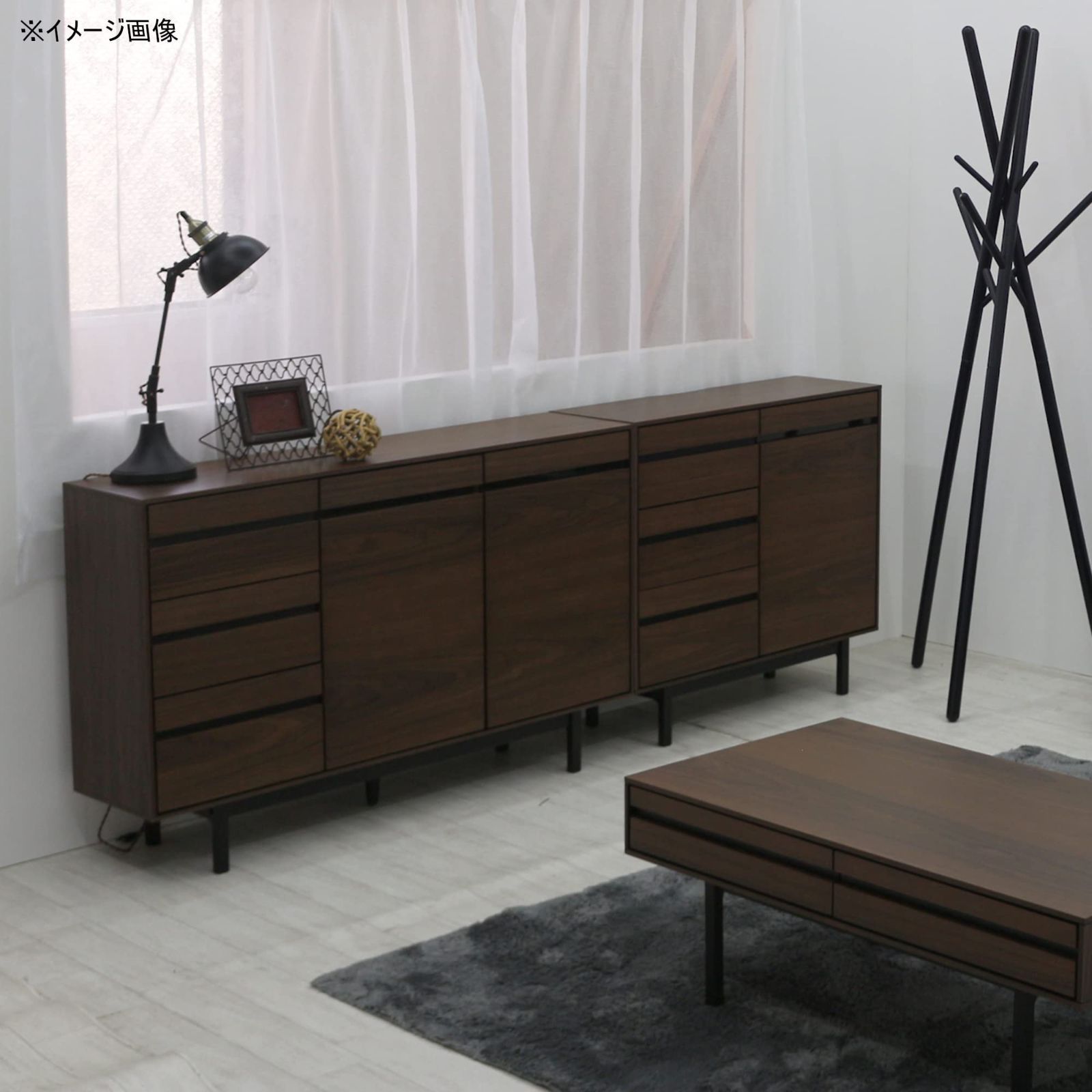 関家具 Sekikagu 大川家具 サイドボード リビングボード キャビネット ブラウン 奥行30×幅80×高さ80 cm 371337