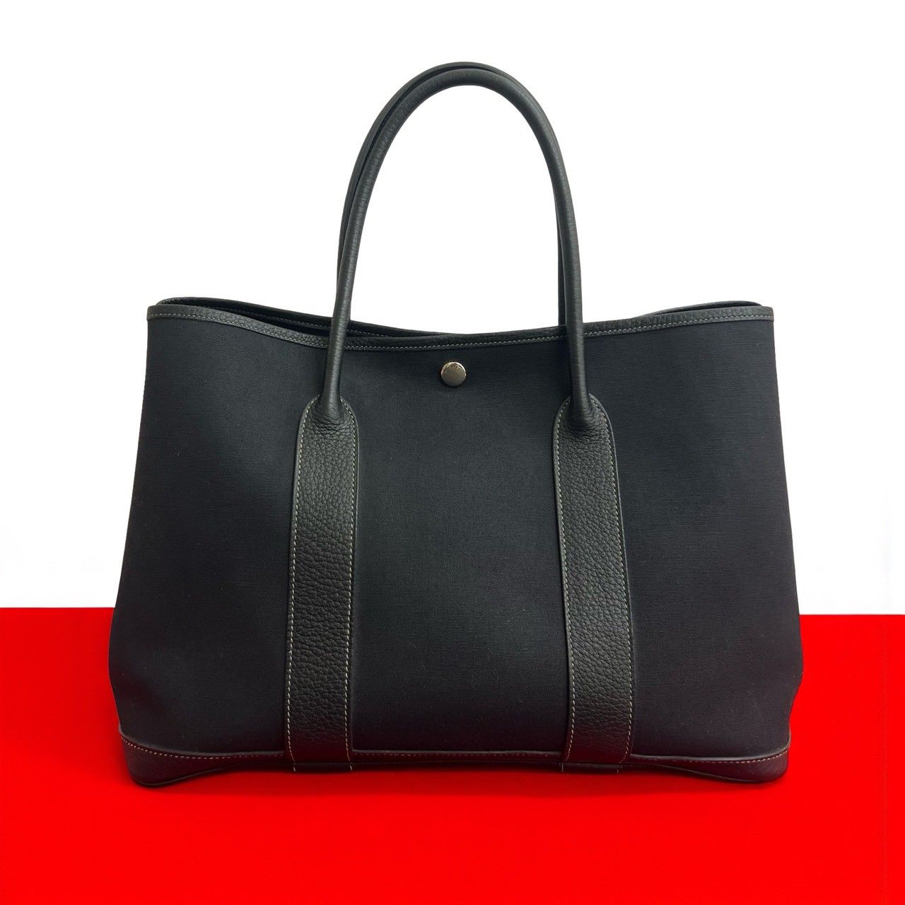 極 美品 □M刻印 HERMES エルメス ガーデンパーティ PM トワル