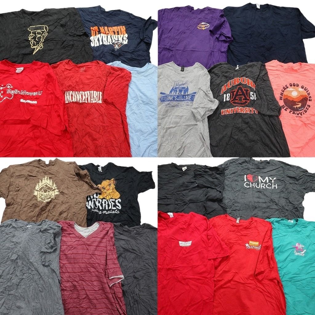 古着卸 まとめ売り カラーmix プリント 半袖Tシャツ 20枚セット (メンズ 2XL /3XL ) ディズニーキャラクター 企業 中古 古着 MY2960