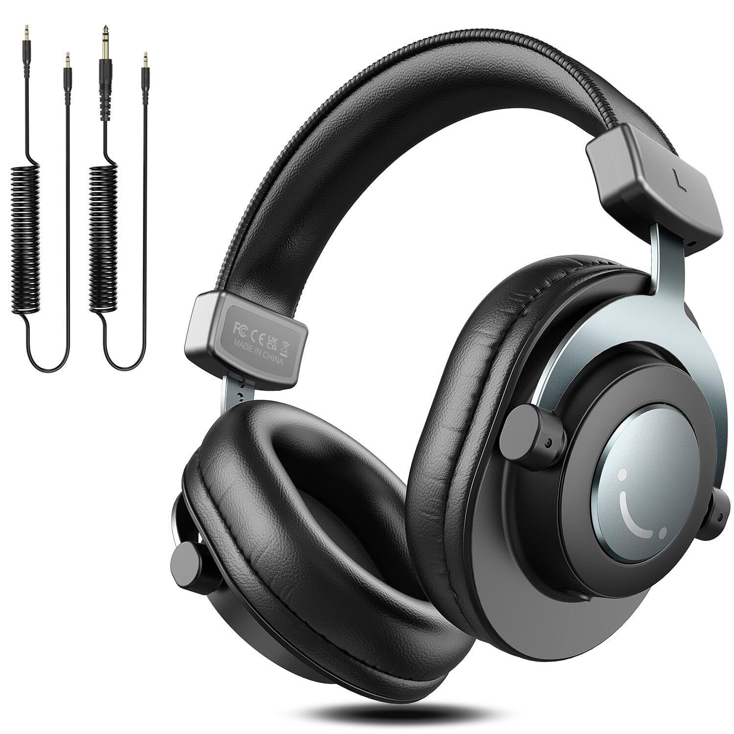 FIFINE モニターヘッドホン DJヘッドホン ヘッドフォン 有線 3.5mm 6.35mm ケーブル 密閉型 ヘッドホン オーバーイヤー PC/ミキサー/オーディオインターフェース/ポータブルプレーヤー対応 音楽鑑賞/モニタリング/楽器練習/スタジオレコー