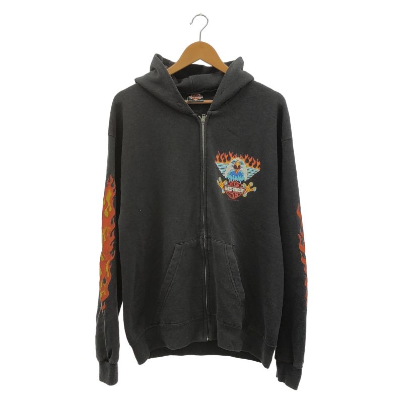 Harley Davidson ジップパーカー 黒 L 66