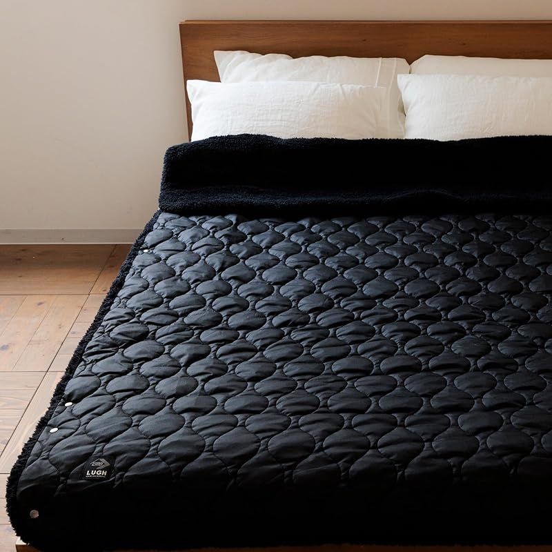 LUGH 魔法瓶ブランケット グラフェン 6層構造 電源不要 防寒 コンパクト キャンプ アウトドア 車中泊 ひざ掛け 洗濯 防災 節電 Lサイズ 138×195cm カラー ミッドナイトブラック HRDEVELOPMENT_JP