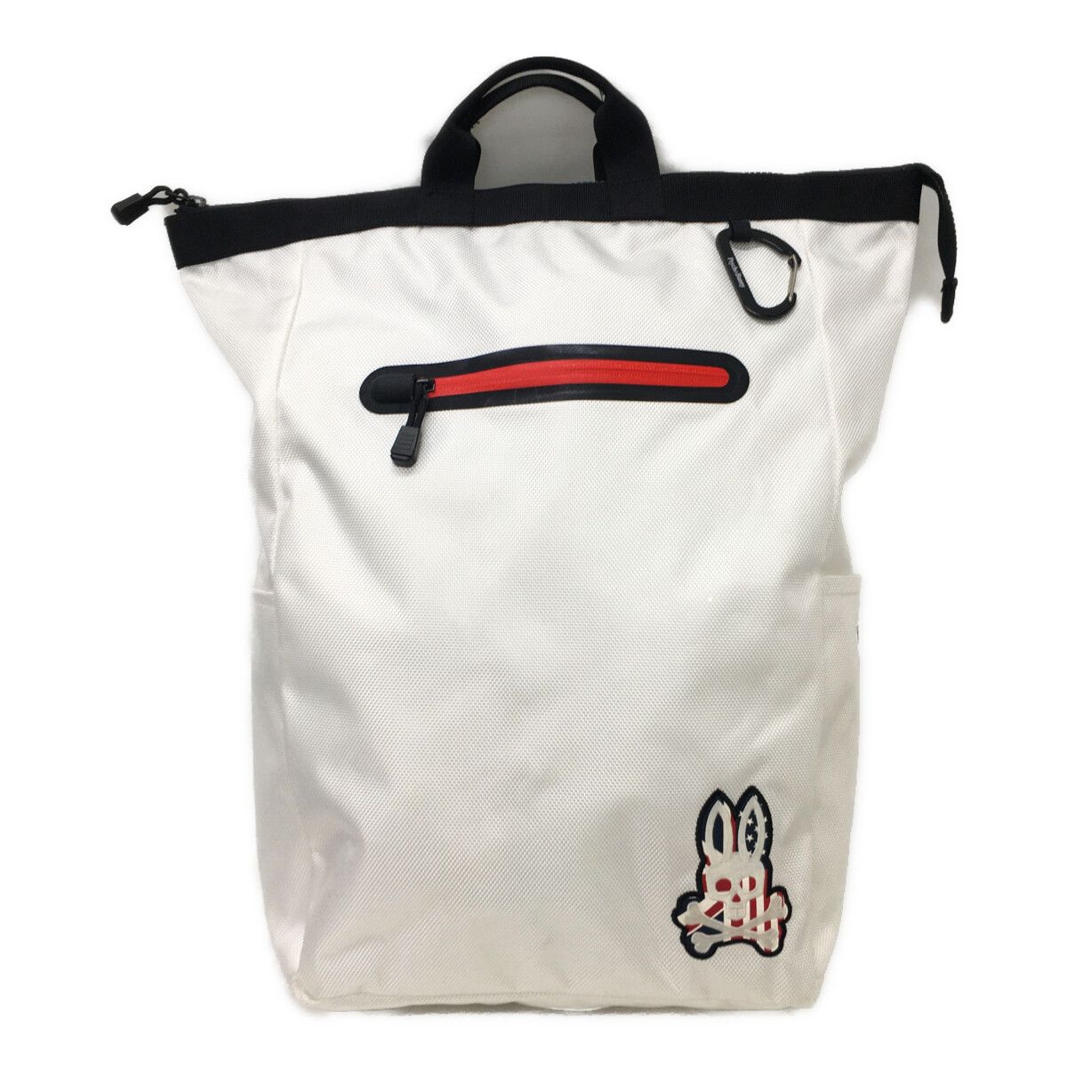 Psycho Bunny - coco 中古 サイコバニー Psycho Bunny リュック・デイパック ホワイト 白 ロッカーバッグ シンプル 中古 サイコバニー Psycho Bunny リュック・デイパック ホワイト