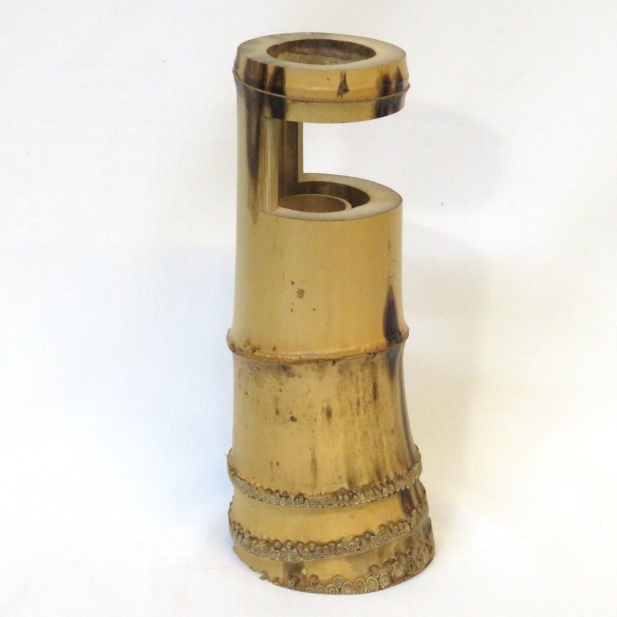 堀内宗心宗匠書付】 竹工師 不窮斎 高野宗陵作 銘「寿山」竹一重