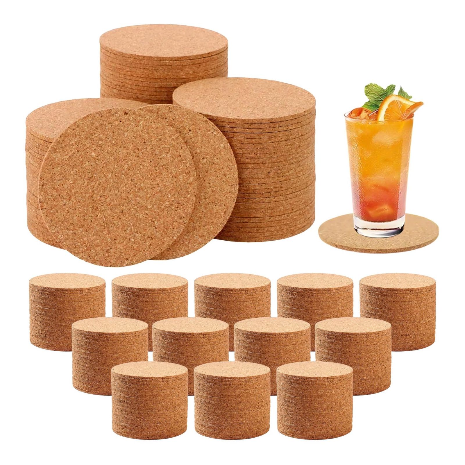 heizi コルク コースター 丸 業務用 大容量 吸水 耐熱 おしゃれ W研磨仕上げ コルクコースター 飲食店 320 直径9cm 厚さ3mm 320 直径9cm 厚さ3mm