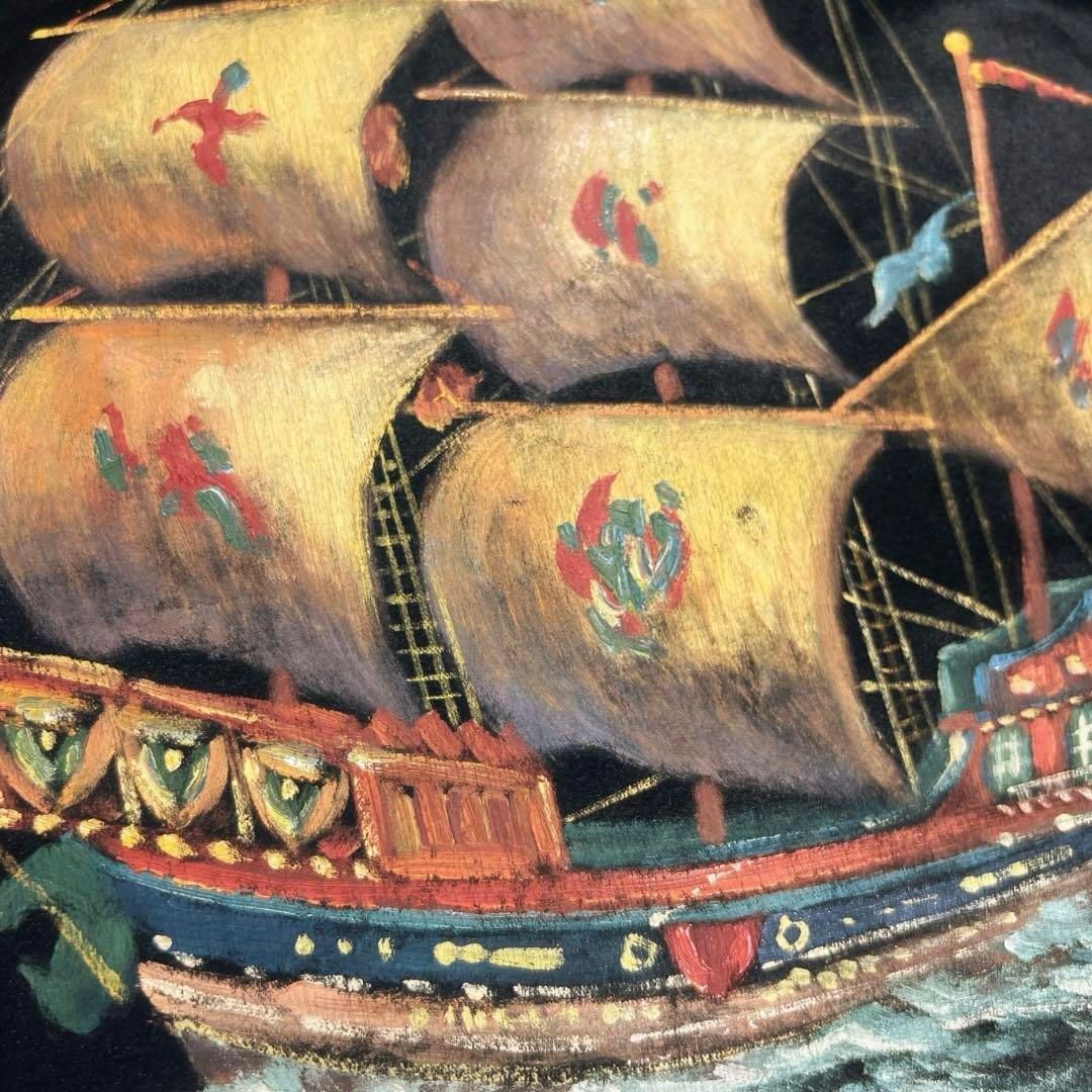 アンティーク　如源鶴素　名古屋帯　南蛮船　海　波　金陵　着物　121a d アンティーク 如源鶴素 名古屋帯 南蛮船 海 波 金陵 着物 121a d