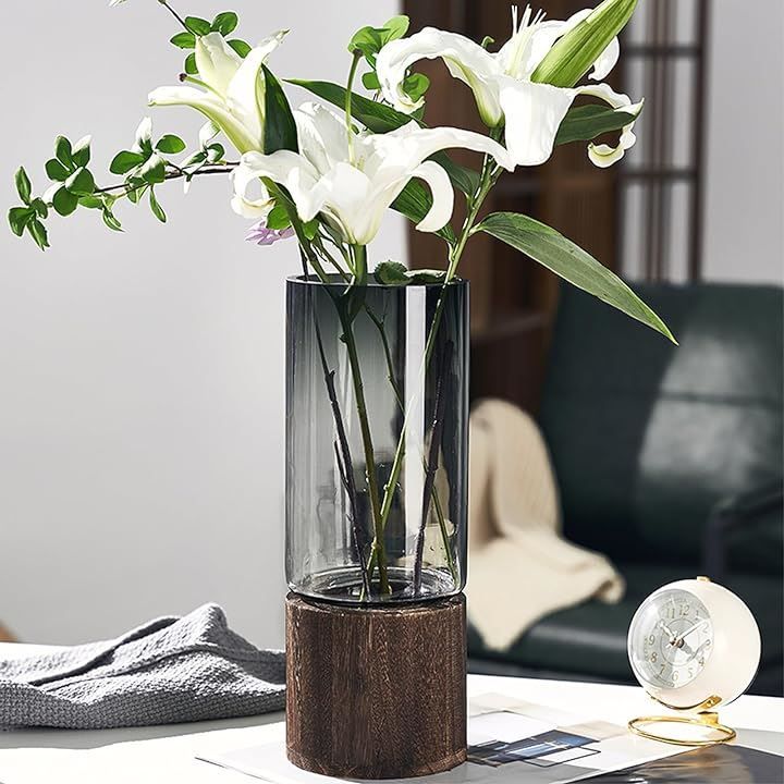 TOMMYFIELD フラワーベース 花瓶 ガラス 一輪挿し 大きい 花器 北欧( 30cm)