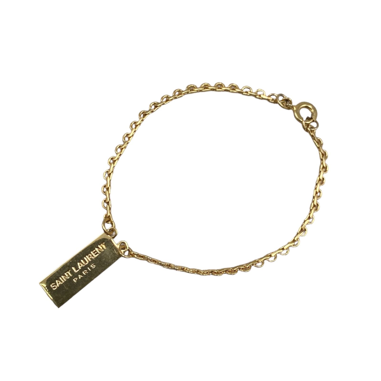 ☆EM0733 SAINT LAURENT ロゴプレート チェーン ブレスレット - メルカリ