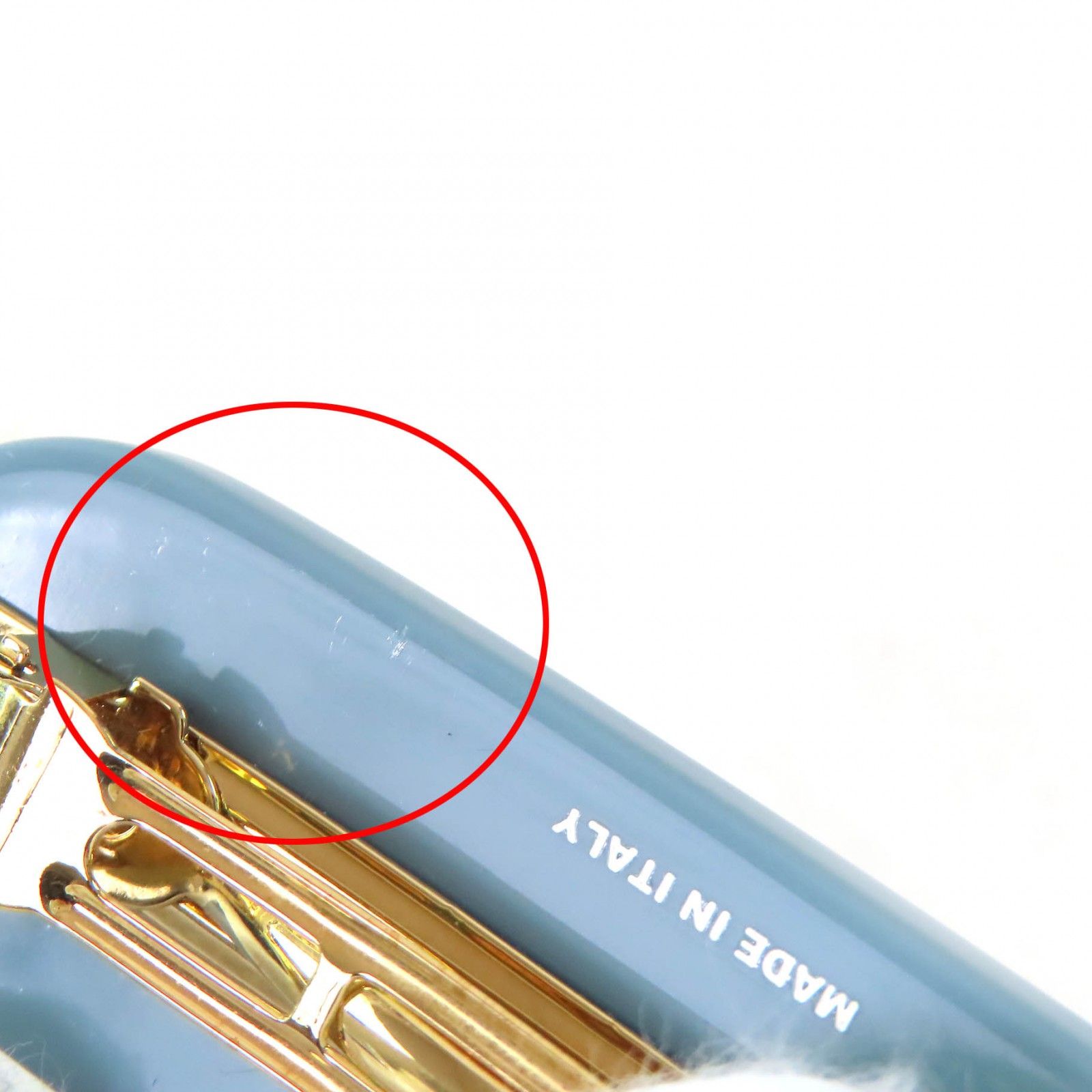 美品△PRADA プラダ 1IF108 ロゴ バレッタ ヘアクリップ ヘアピン ヘア