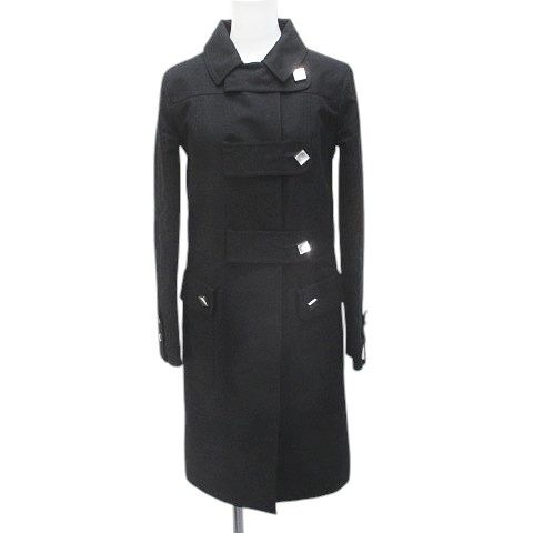 ルイヴィトン LOUIS VUITTON ロング丈 ステンカラーコート 34 黒系