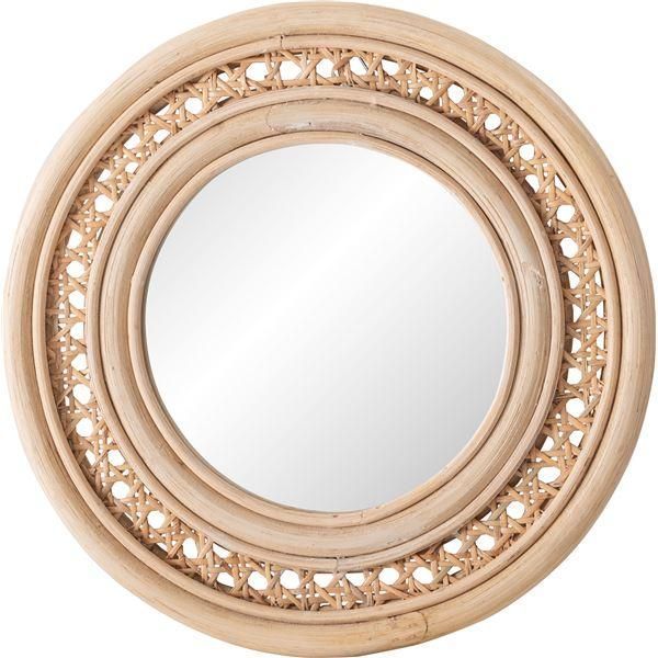 姿見鏡 ウォールミラー 約幅27cm スタンド付き ラタンミラー リビング インテリア雑貨 生活雑貨 生活用品 完成品