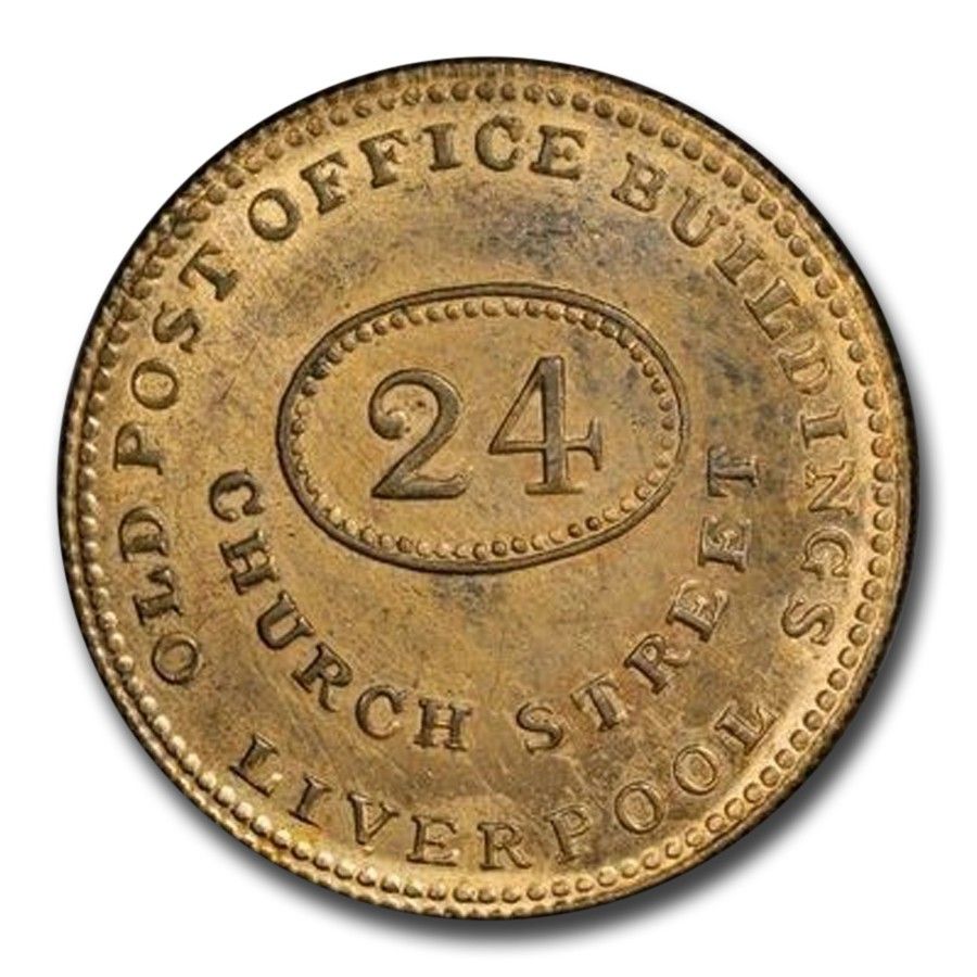 1848 Great Britain PH Farthing Token MS-64 PCGS Red|Brown