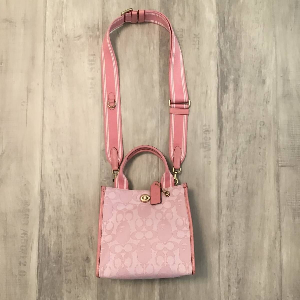 Coach x Bape Tote 47 Signature Canvas With Ape Head Black