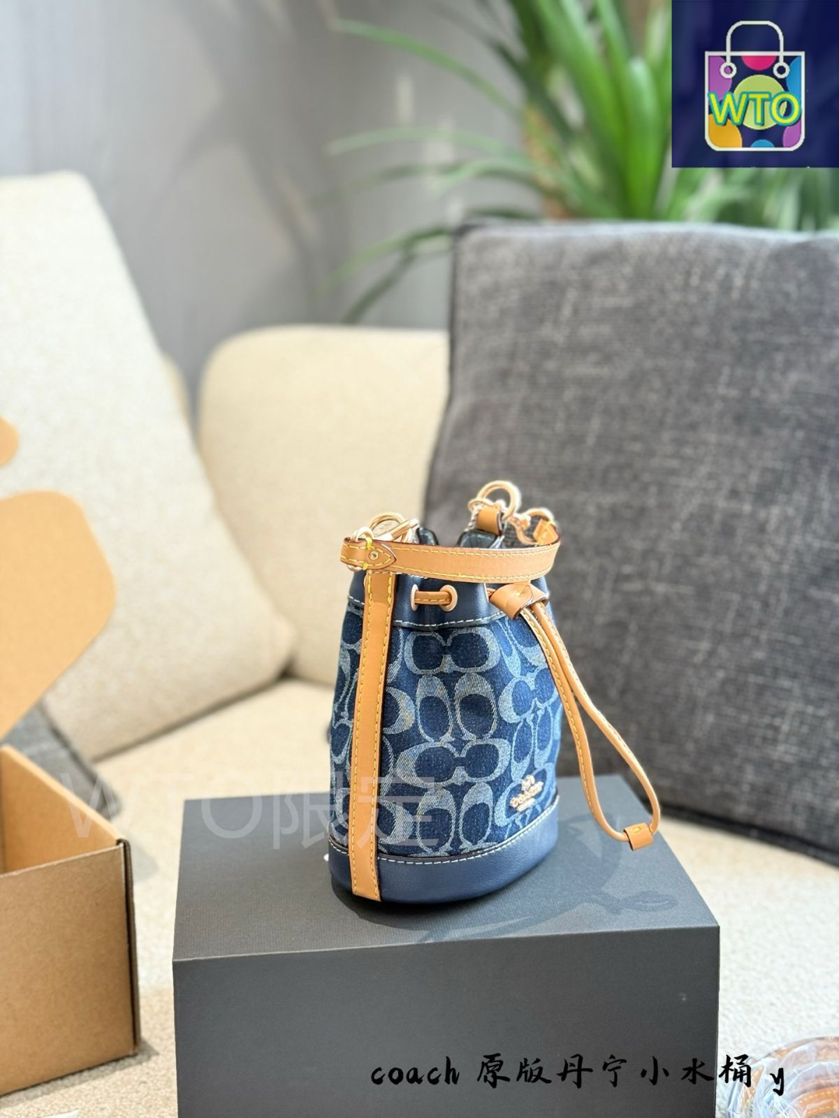 【今だけSALE6999→6000円へ！】COACH デニム生地 バケットバッグ 今日特価】COACH デニム ミニ バケットバッグ-WTO輸入3 - メルカリ