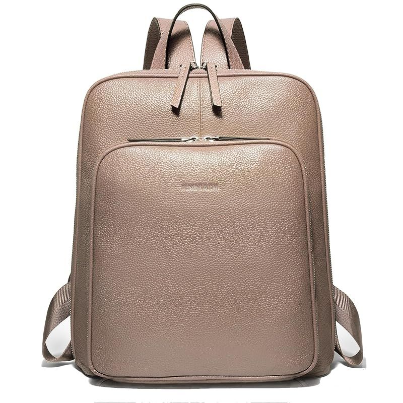 Enmain 2way リュック レディース 本革レザー ビジネスバッグ 女性用 ショルダー バックパック 軽量 大容量 かわいい 防水 大人 通勤 通学 旅行 ピンク ALB06K