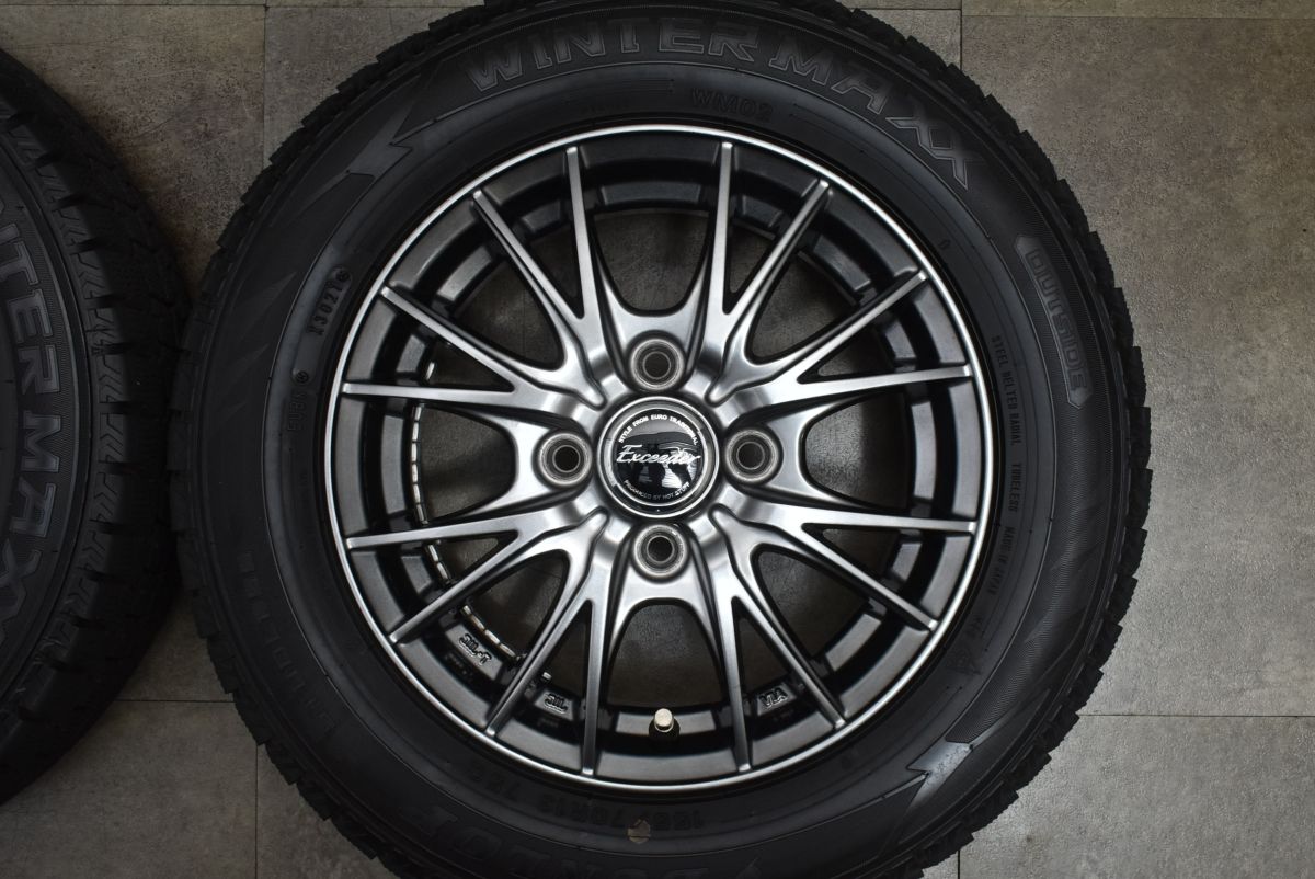 【大特価】エクシーダー 13in 4.00B +45 PCD100 ダンロップ ウインターマックス WM02 155/70R13 エブリィ スクラムワゴン タウンボックス