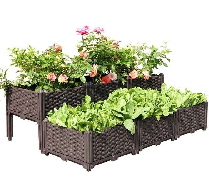 屋上用キャスター付き野菜鉢屋外用花箱バルコニー