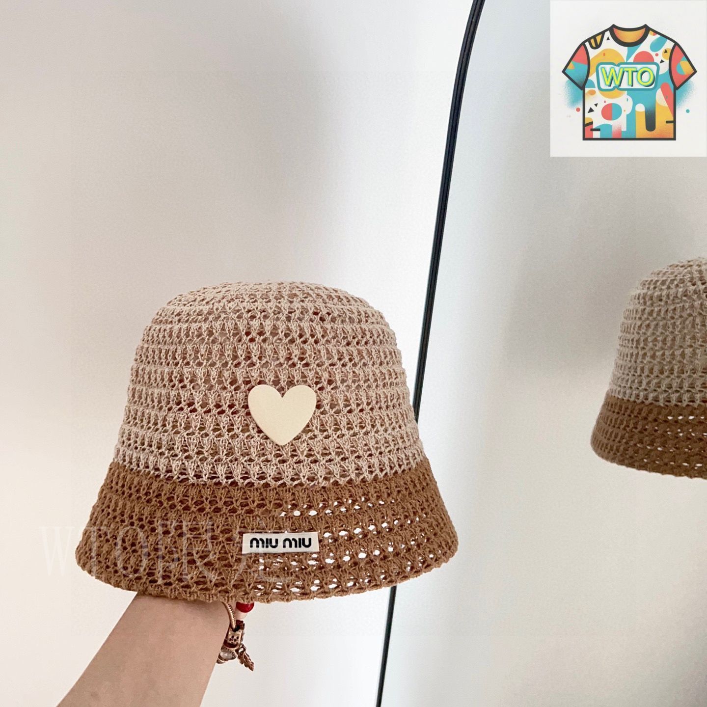 ミウミウ（MIUMIU）】リゾート風 フィッシャーマンキャップ03-1