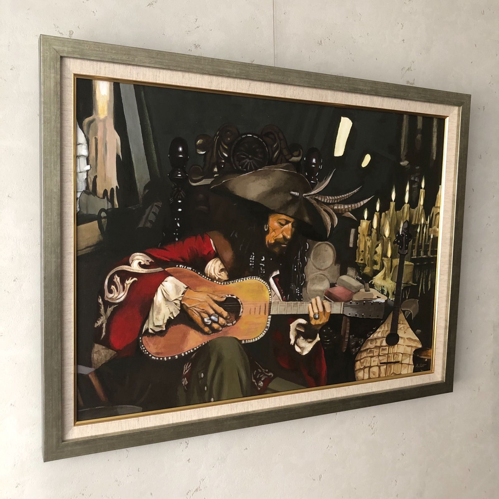 奥龍之介、絵画、油彩4号、G線上のアリア、肉筆、高級額縁、高塚省吾