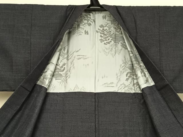 平和屋着物○男性 結城紬 アンサンブル 80亀甲 正絹 AABA5023np